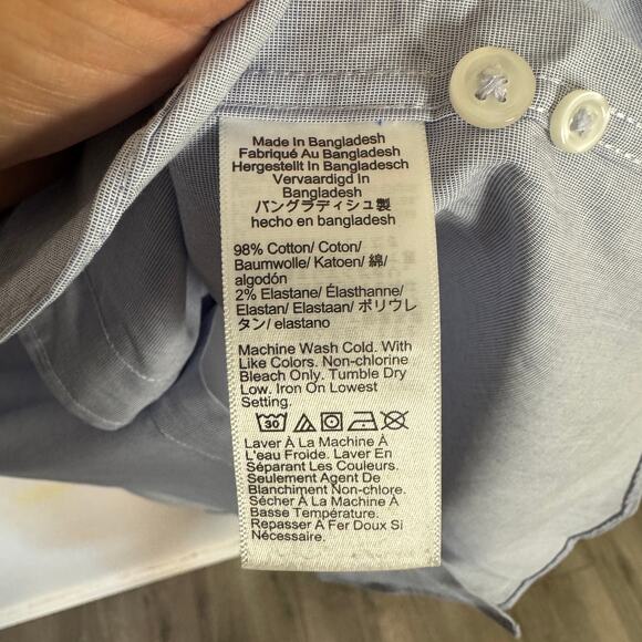 J.Crew Classic Fit Button Up Shirt Mens M Blue Long Sleeve Stretch Cotton Blend - Picture 5 of 6